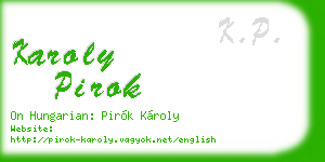 karoly pirok business card